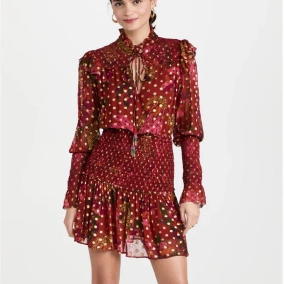 FARM RIO Banana Leaf Print Dress s - Picture 2 of 6